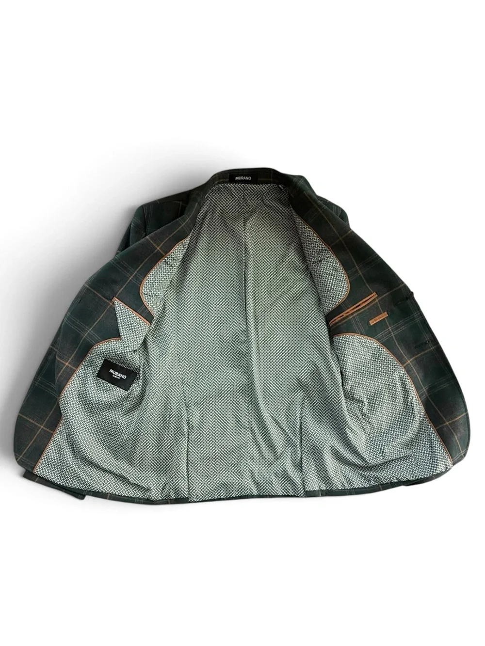 Murano Blazer Boys' Green Plaid Slim Fit Size 10/12 NWT